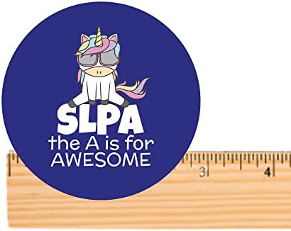 מדבקת לטיפול בדיבור למטפל בדיבור SLP בבית הספר | חד קרן SLPA - A מיועד מדהים | ויניל 3 למחשב נייד,